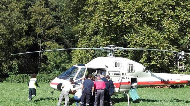 50 urteko gizon bat larri zauritua Lesakan lan istripu batean