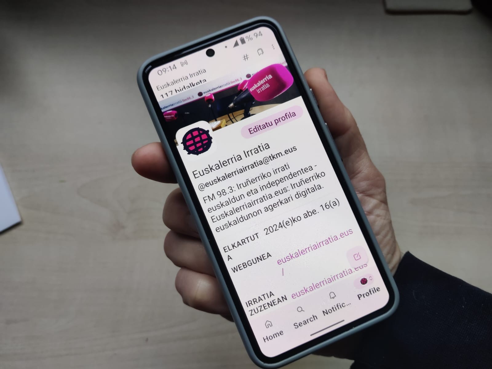 Euskalerria Irratiaren informazioa, Mastodon sare sozialean