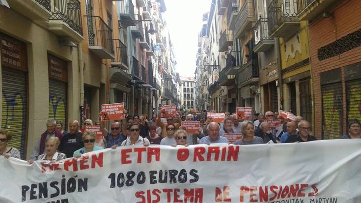 Pentsio duinak eskatzen segituko dute: larunbatean manifestazioa, Iruñean