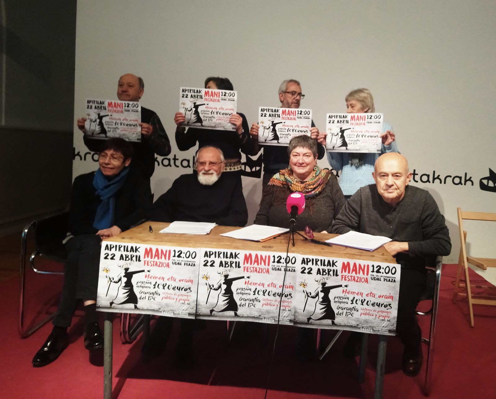 Pentsio sistema publiko eta propioaren aldeko manifestazioa, apirilaren 22an