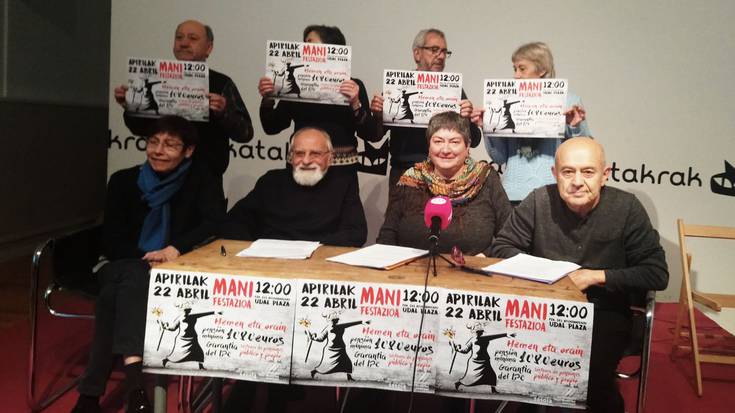 Pentsio sistema publiko eta propioaren aldeko manifestazioa, apirilaren 22an