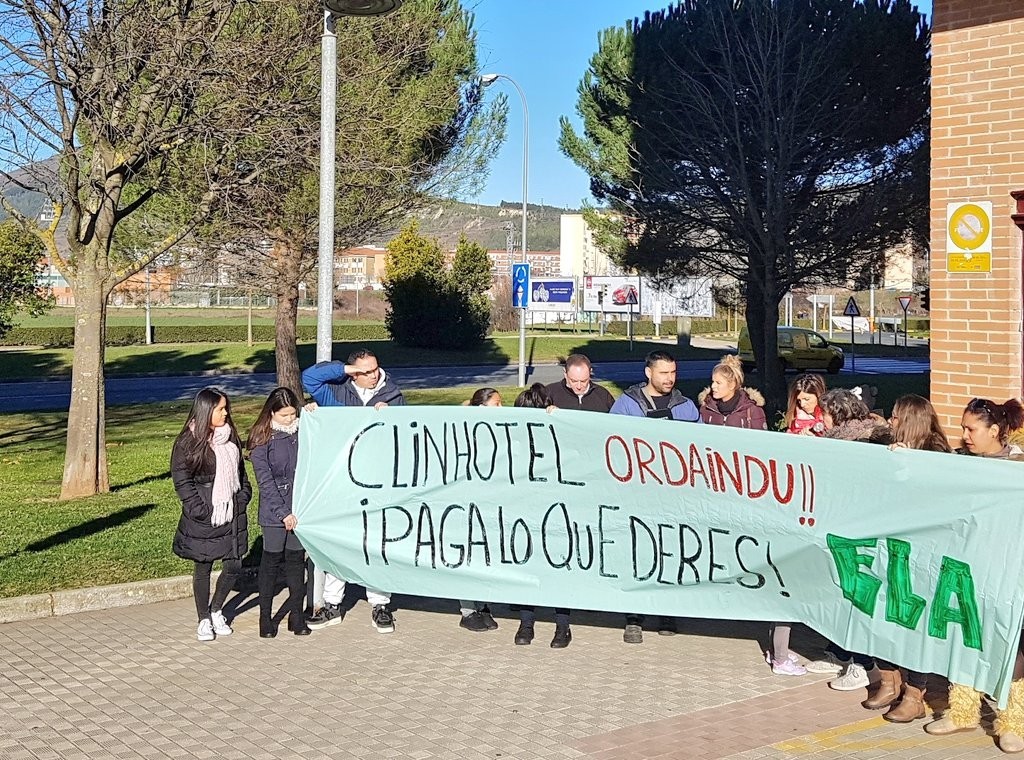 Clinhotelek kaleratutako 45 langileei atzeratutako soldata ordaintzea eskatu du ELAk