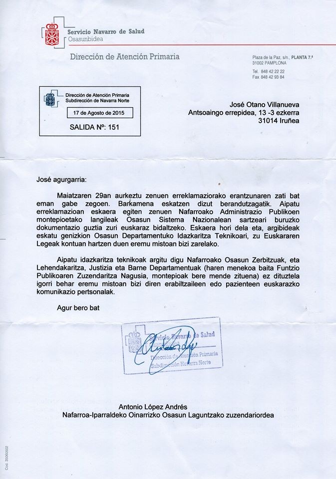 Gobernu berriarekin, eremu mistoan informazioa gaztelania hutsean