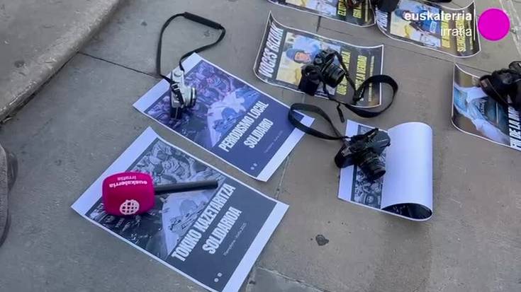 Nafarroako kazetariak Gazan gertatzen ari den erreportarien aurkako sarraskiaren kontra