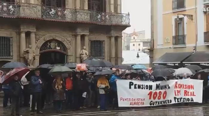 Pentsiodunek Iruñean kontzentratzen jarraituko dute, 1.080 euroko gutxieneko pentsioaren alde