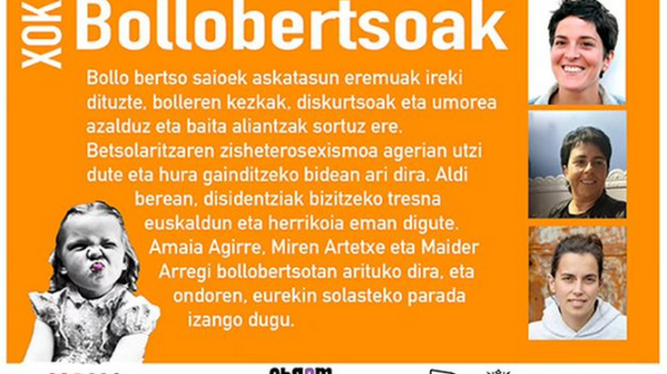 Bollobertsoak Amaia Agirre, Miren Artetxe eta Maider Arregirekin