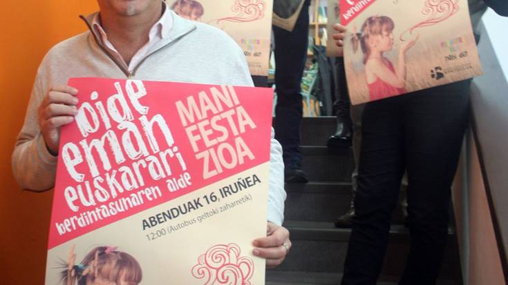 'Bide eman euskarari, berdintasunaren alde!' leloa izanen du abenduaren 16ko manifestazioak