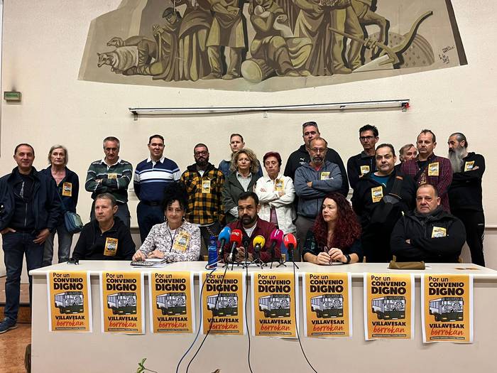 Soldata hobetzetik haratago doazen lan baldintza duinak exijitzen segitzen dute villavesetako langileek