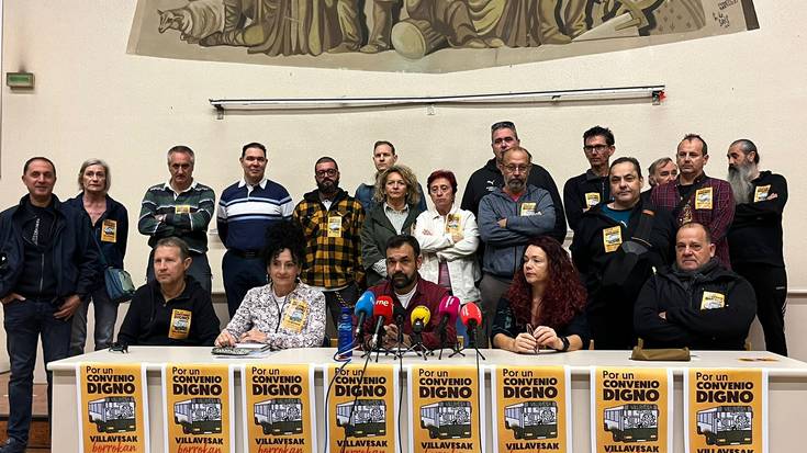 Soldata hobetzetik haratago doazen lan baldintza duinak exijitzen segitzen dute villavesetako langileek