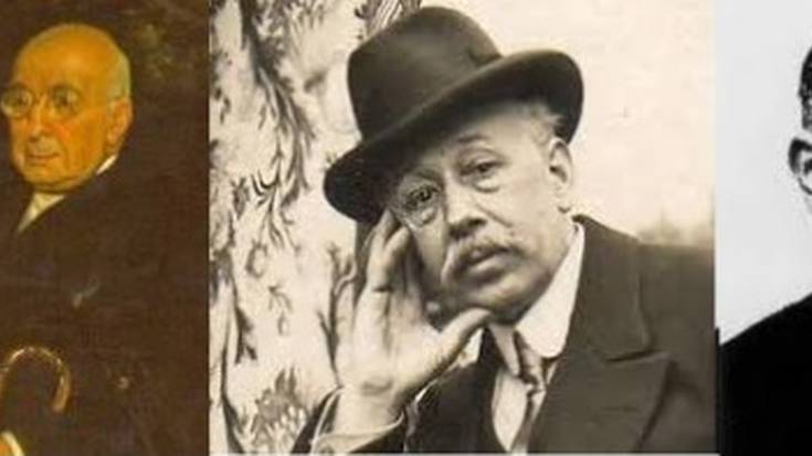  Arturo Campión, Hermilio de Olóriz eta Julio Altadill  historialariei emanen diete Nafarroako Urrezko Domina