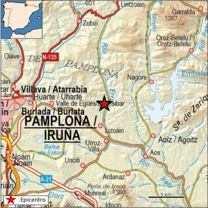Lurrikara izan da goizaldean Lizoain-Arriasgoitin
