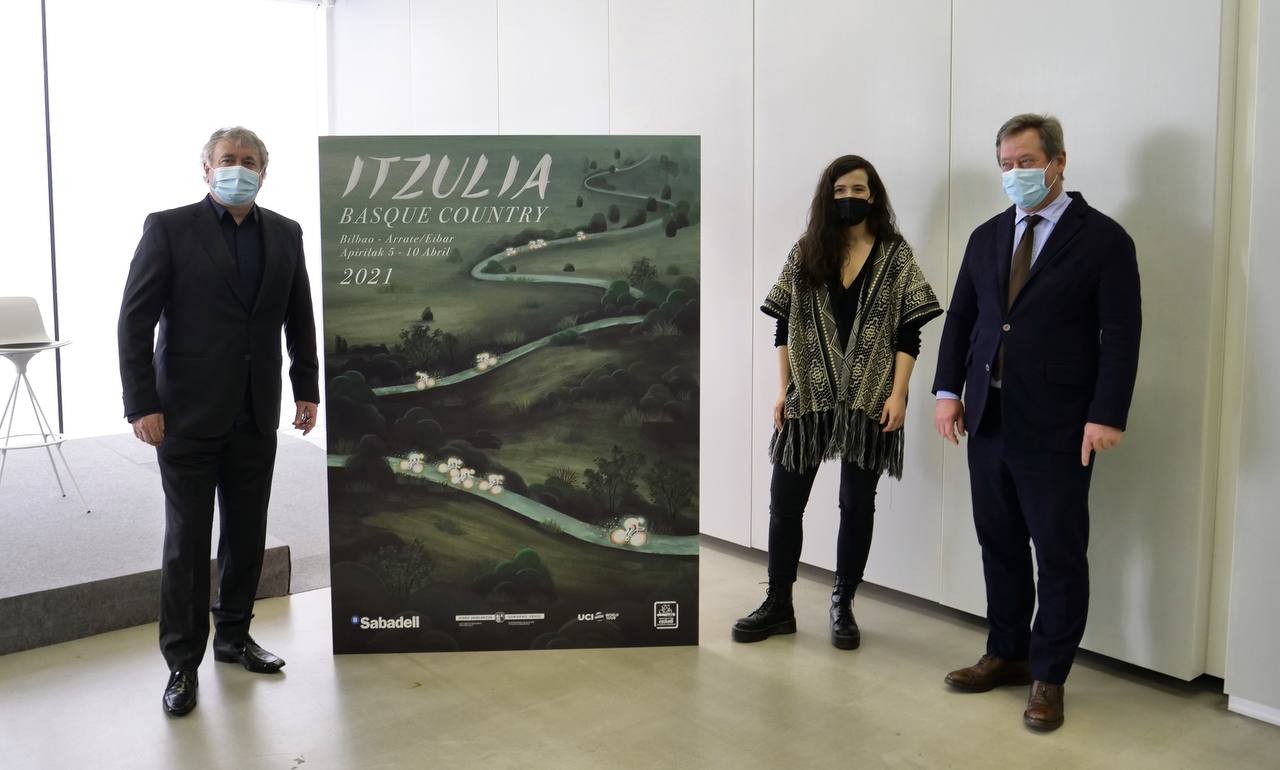 Miren Asiain iruindarrak egin du Itzulia lasterketaren kartela