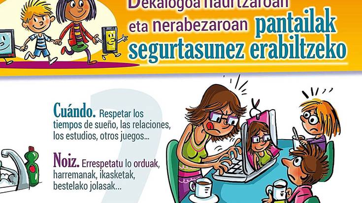 Osasun Publikoak dekalogoa egin du haurtzaroan eta nerabezaroan pantailak modu seguruan erabiltzea sustatzeko