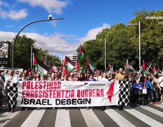50.000 pertsona Iruñean larunbatean, palestinar erresistentziaren alde