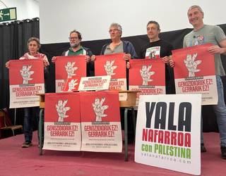 Palestinan egiten ari diren genozidioak ez duela etenik salatzeko manifestazio bateratua deitu dute Yala Nafarroak eta Gernika Palestinak