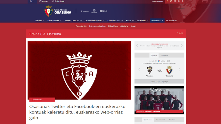 Osasuna, euskaraz ere bai