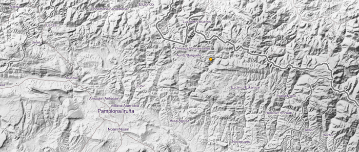 2,9 graduko lurrikara batek Orbaizeta astindu zuen atzo