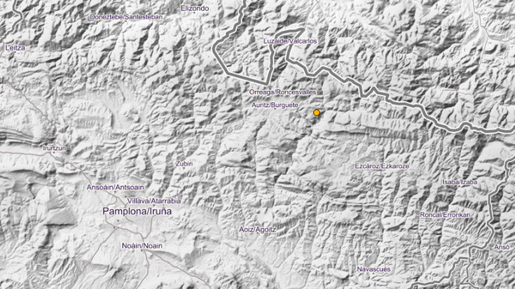 2,9 graduko lurrikara batek Orbaizeta astindu zuen atzo