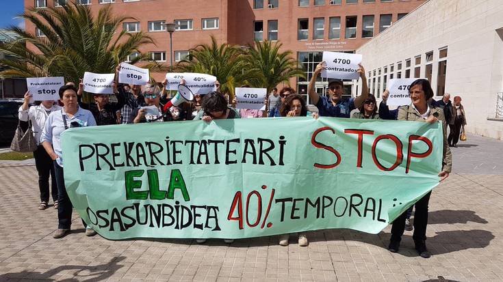 Ainhoa Fernandez (ELA): "Onartezina da Osasunbideko langileen %40ak behin behineko kontratua izatea" 