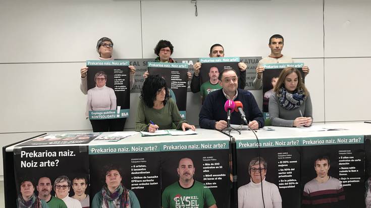 11.000 langile publiko baino gehiago daude behin behineko kontratuarekin ELA-k salatu duenez