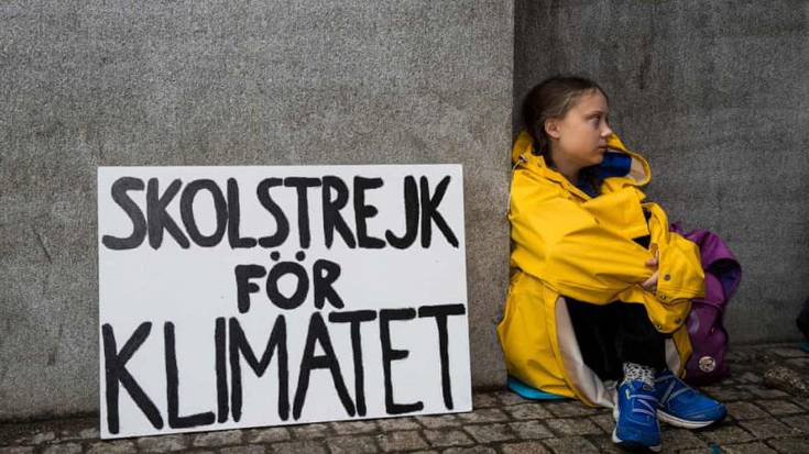 "Klima aldaketaren aurka greba egiten du ostiralero 16 urteko Greta Thunbergek"