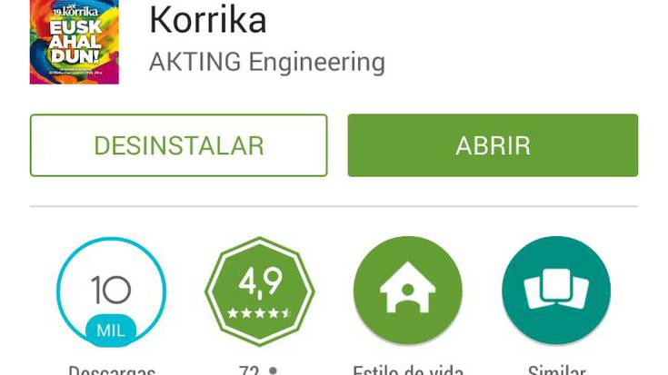 Korrikaren app-a