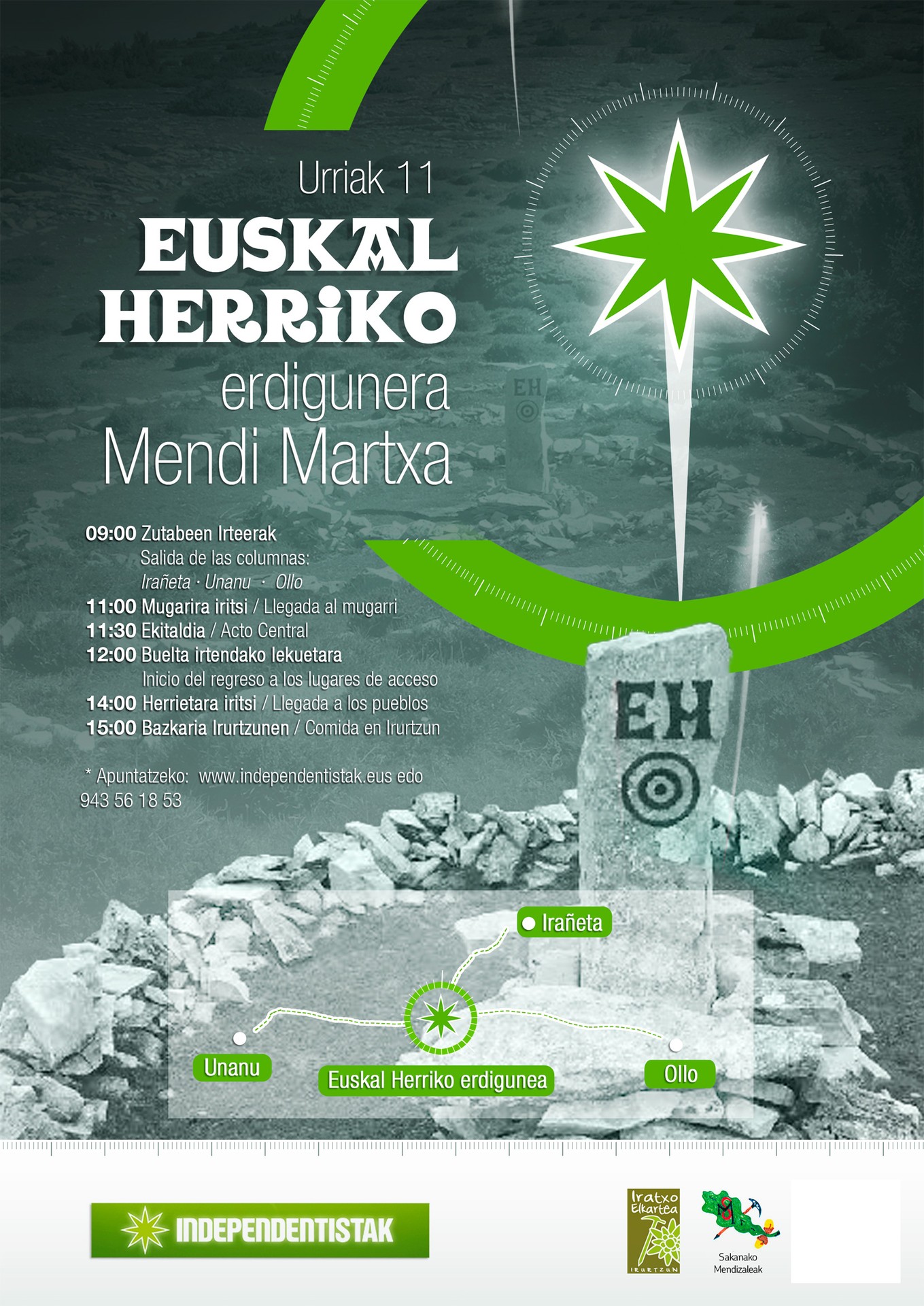 Euskal Herriko erdigunera mendi martxa 2015eko urriaren 11an