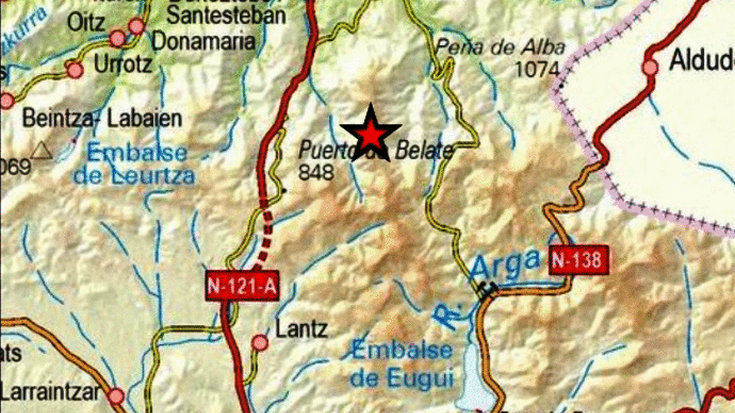 Lurrikara batek astindu du goizean Bertizarana