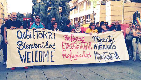 Errefuxiatuei elkartasuna adierazi diete ehunka iruindarrek