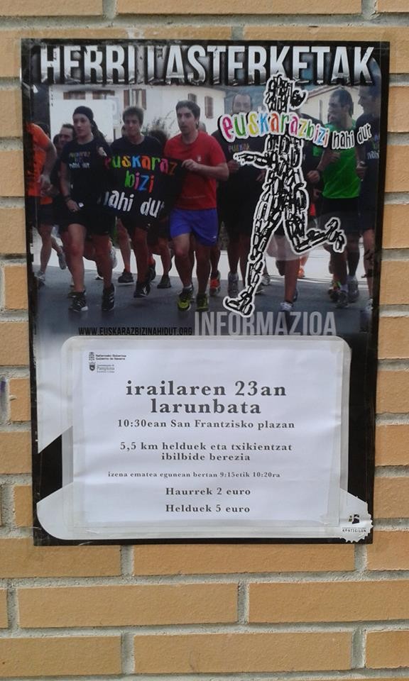 2017-09-23: "Euskaraz bizi nahi dut!" herri lasterketa, Iruñean.