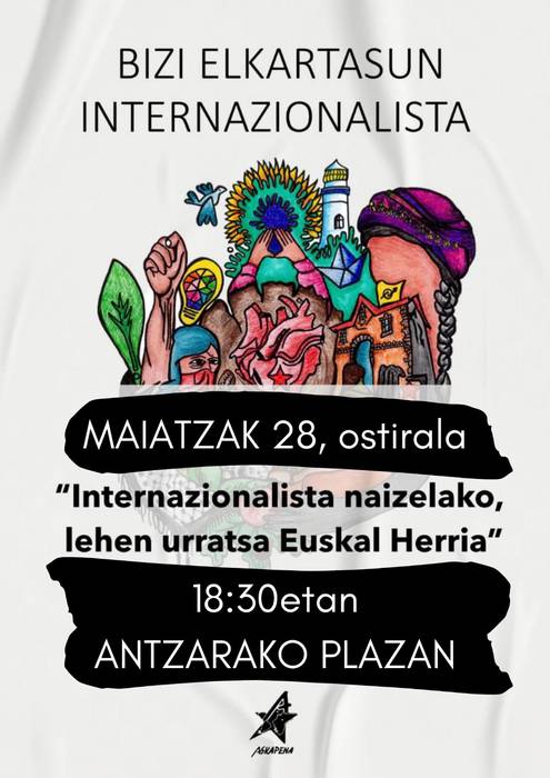 HITZALDIA: Internazionalista naizelako lehen urratsa Euskal Herria
