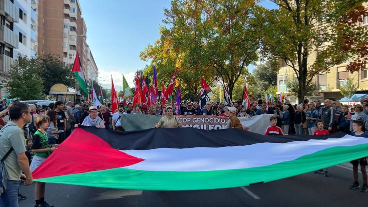 Milaka herritarrek bat egin dute Palestinaren aldeko lanuzte jardunaldiarekin