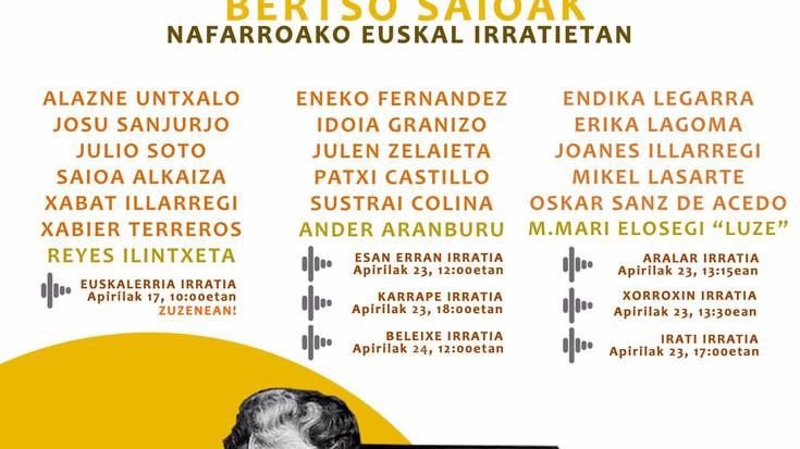 ‘Konfinamenduko Bertso Saioak’ egitasmoa abiatuko da bihar Euskalerria Irratian