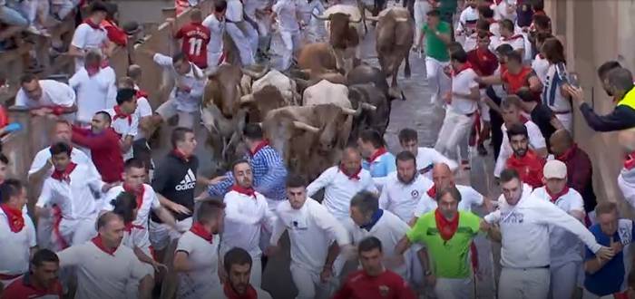 Ziztu bizian egin dute entzierroa La Palmosillako zezenek