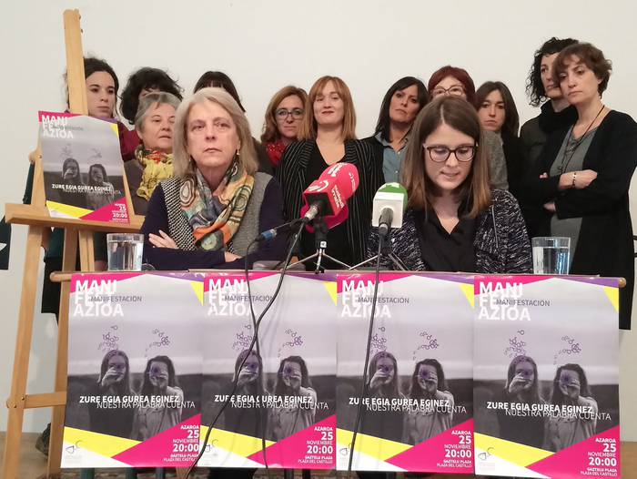 'Zure egia gurea eginez' lelopean kaleak hartuko ditu Iruñerriko mugimendu feministak azaroaren 25ean