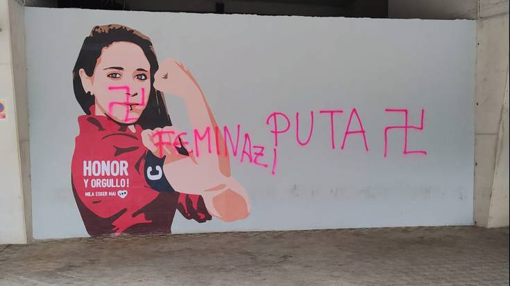 "Atzerapausorik ez!" aldarrikatu du Osasunak Mai Garderen muralaren aurka eginiko erasoaren aurrean