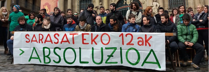 Beste bederatzi gazte auzipetu dituzte Sarasateko okupazioa dela-eta