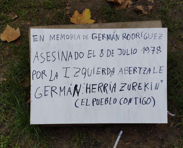 German Rodrigezen plaka erasotu dute