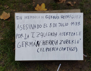 German Rodrigezen plaka erasotu dute