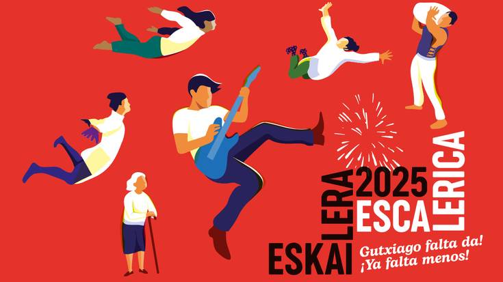 Eskaileraren kosketako bakoitza festa tematiko bihurtu du Iruñeak