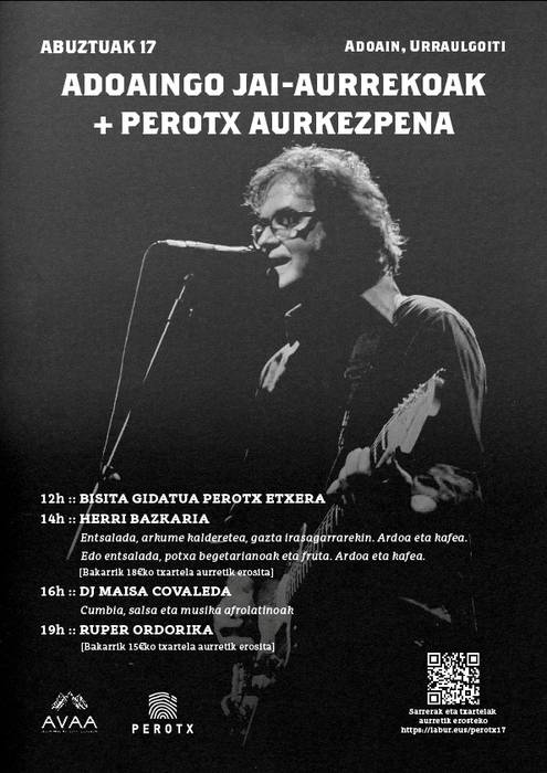 'Perotx' etxearen aurkezpena eta Ruper Ordorikaren emanaldia