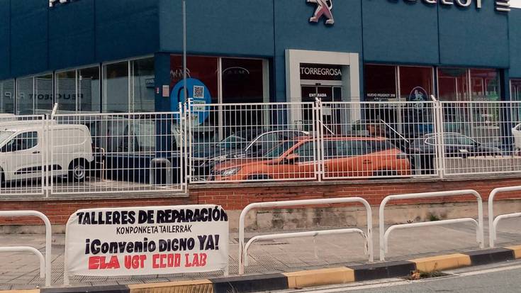 Konponketa tailerren hitzarmenaren "blokeoa" salatzeko mobilizatzera deitu dute ELA, LAB, CCOO eta UGT sindikatuek