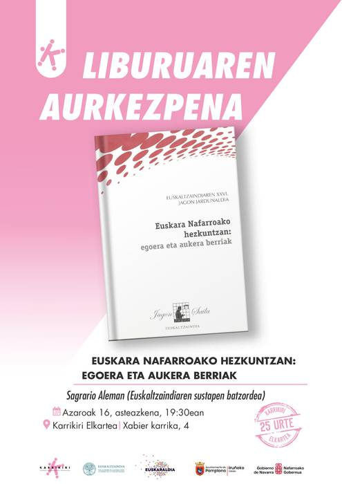 'Euskara Nafarroako hezkuntzan' liburuaren aurkezpena