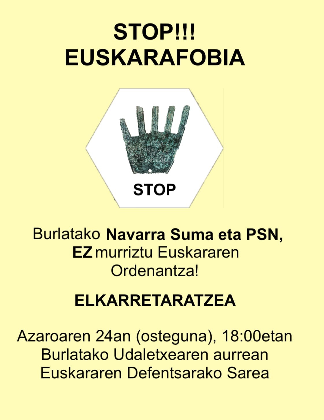 Burlatan ere euskarafobiari stop!