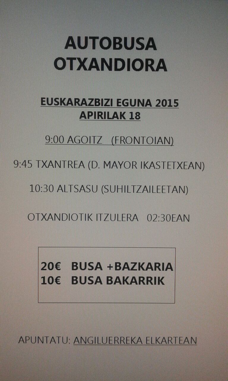 Larunbatean ospatuko den Euskaraz Bizi Egunera aut