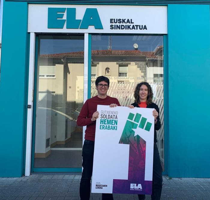ELAk manifestazioa egingo du Iruñean gutxieneko soldata propioa eta Erorien Monumentua eraisteko eskatzeko
