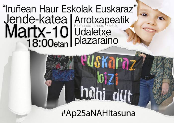 "Iruñean haur eskolak euskaraz" jende-katea