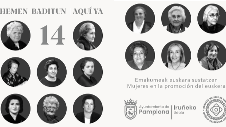 Hamalau emakumek euskararen alde egindako lana aitortu du Iruñeko Udalak